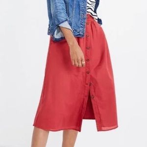 Madewell Palisade Button Front Skirt with Pockets
